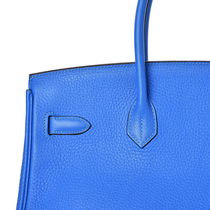 Hermes Taurillon Clemence Birkin 35 Bleu Hydra 26 of 33