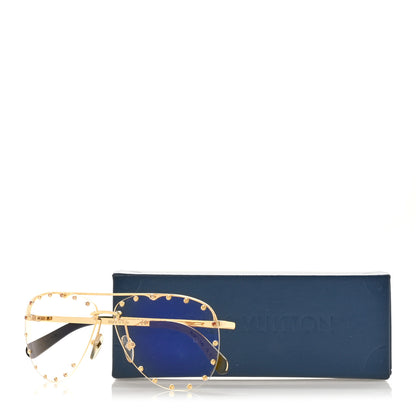 Louis Vuitton Metal The Party Aviator Anti Blue Light Sunglasses Z0997W Gold 9 of 9