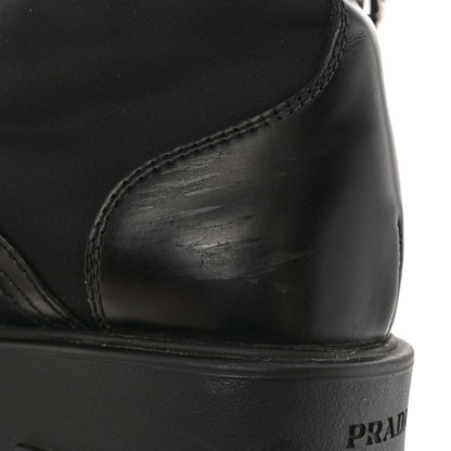Prada Spazzolato Rois Nylon Metal Triangle Logo Monolith Pouch Pocket 55mm Boots 39 Black 9 of 12