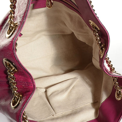 Gucci Vernice Naplack Medium Soho Chain Shoulder Bag Bright Bouganville 5 of 9