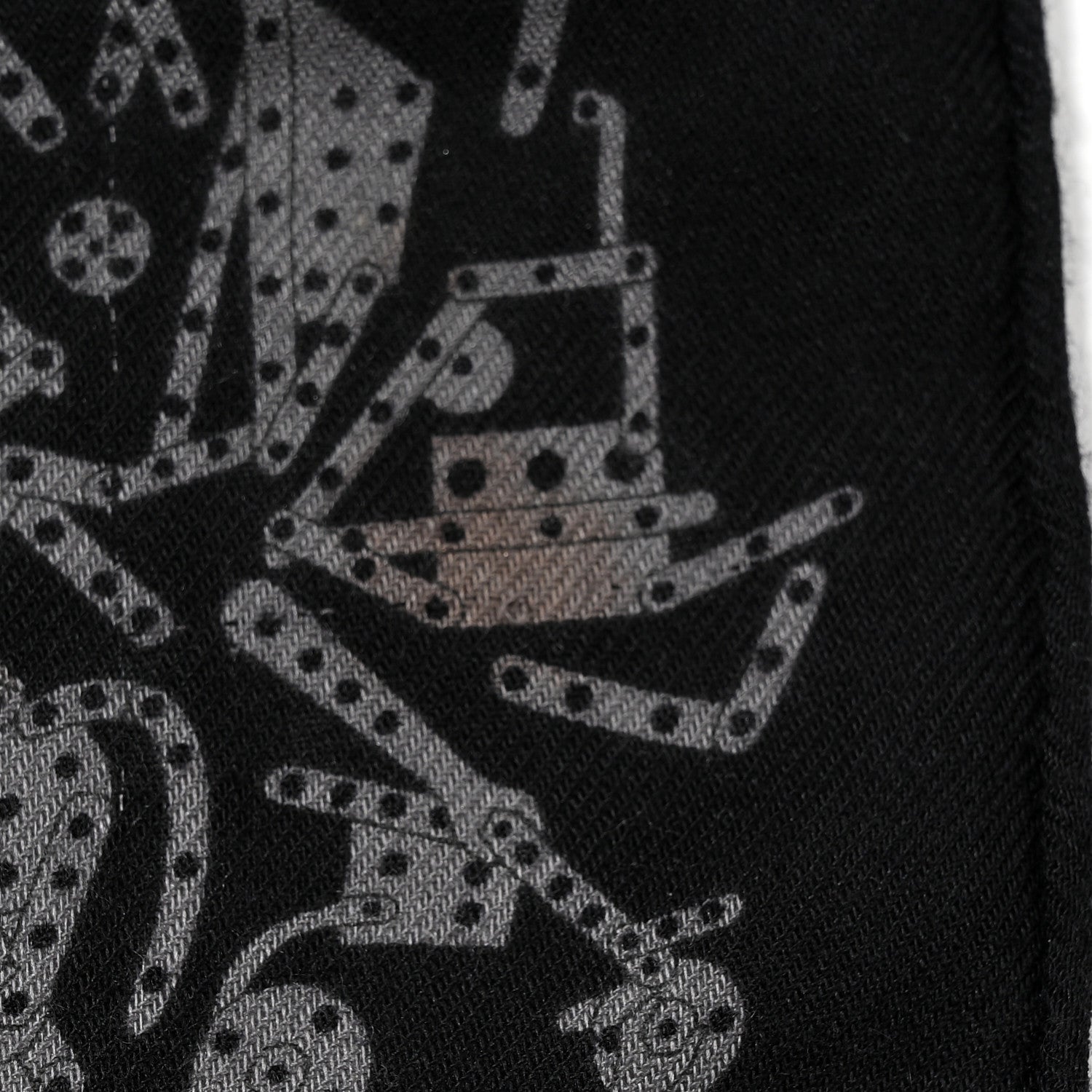 Hermes Silk Cashmere Stole Black 4 of 13