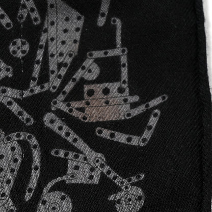 Hermes Silk Cashmere Stole Black 4 of 13