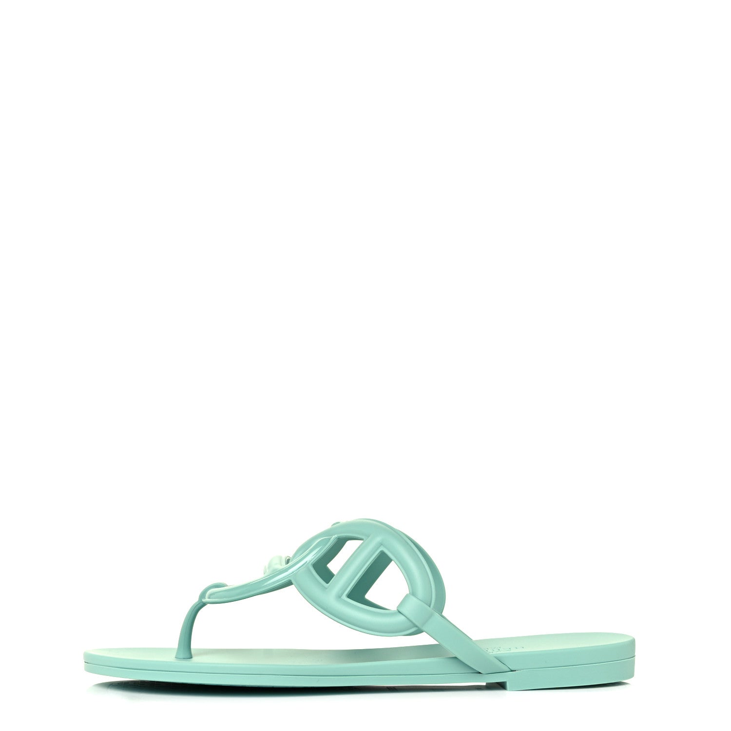 Hermes Rubber Womens Egerie Sandals 36 Vert Embrun 1 of 18