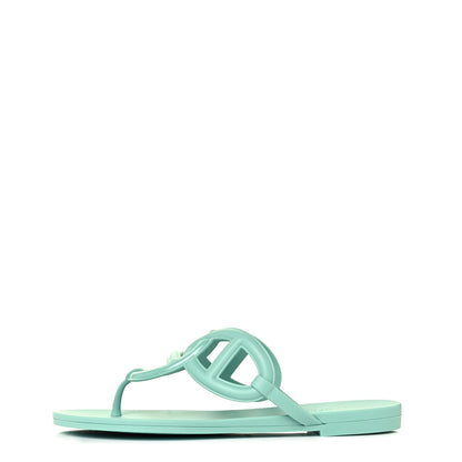 Hermes Rubber Womens Egerie Sandals 36 Vert Embrun 1 of 18