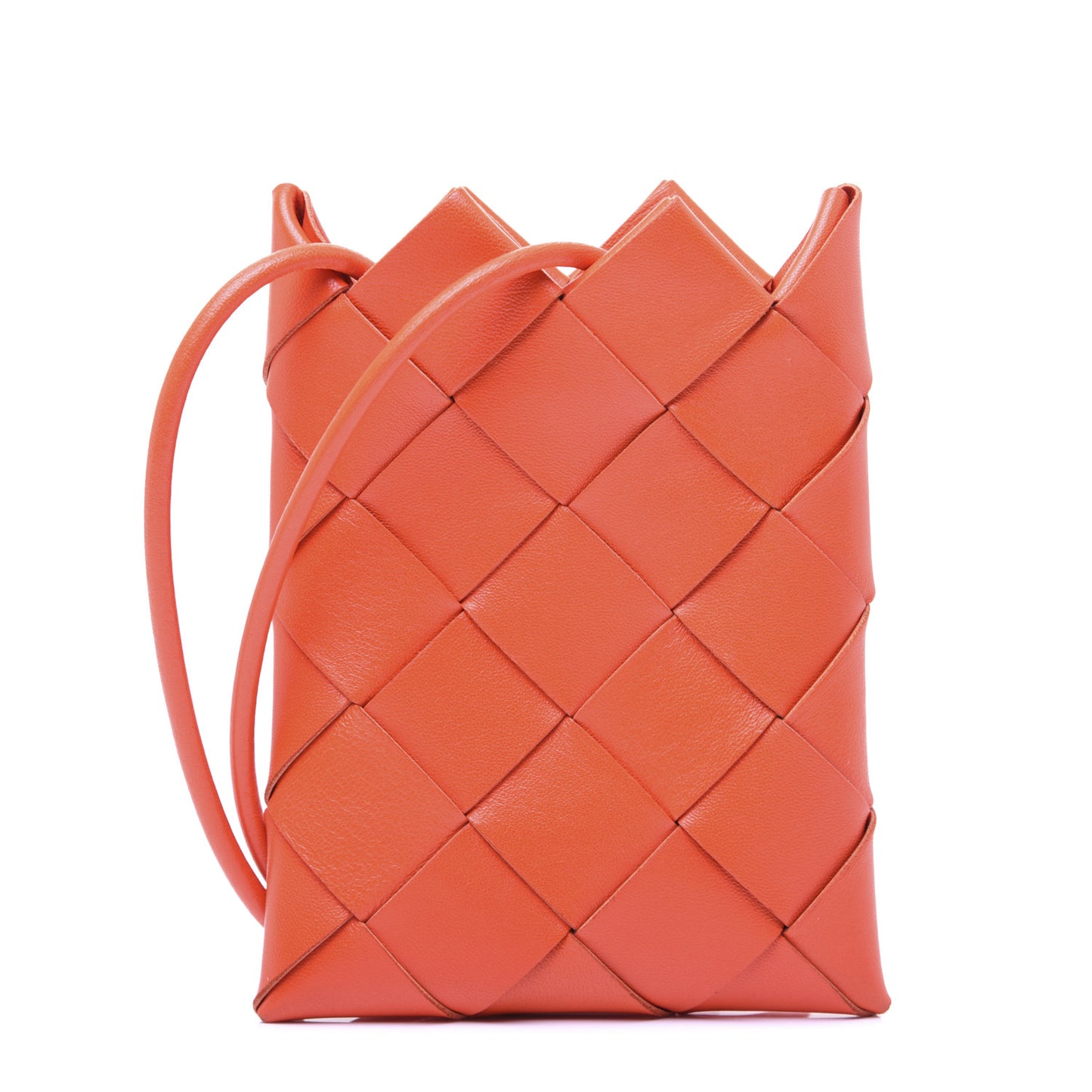Nappa Intrecciato Mini Pouch Crossbody Orange