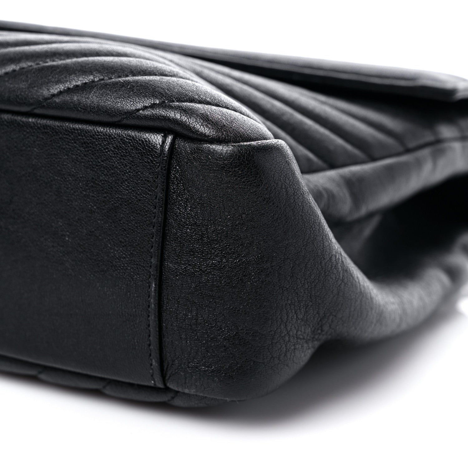 Saint Laurent Sheepskin Matelasse Chevron Monogram Monochrome Large College Satchel Black 10 of 13