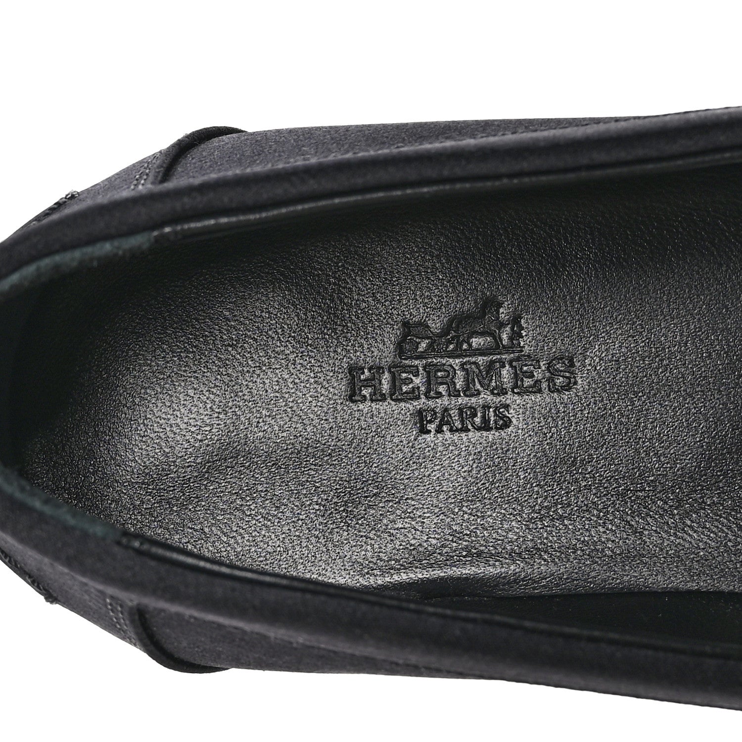 Hermes Satin Womens Destin Loafers 38 Black 7 of 9