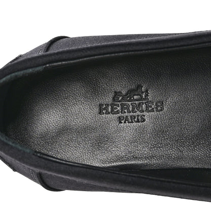 Hermes Satin Womens Destin Loafers 38 Black 7 of 9
