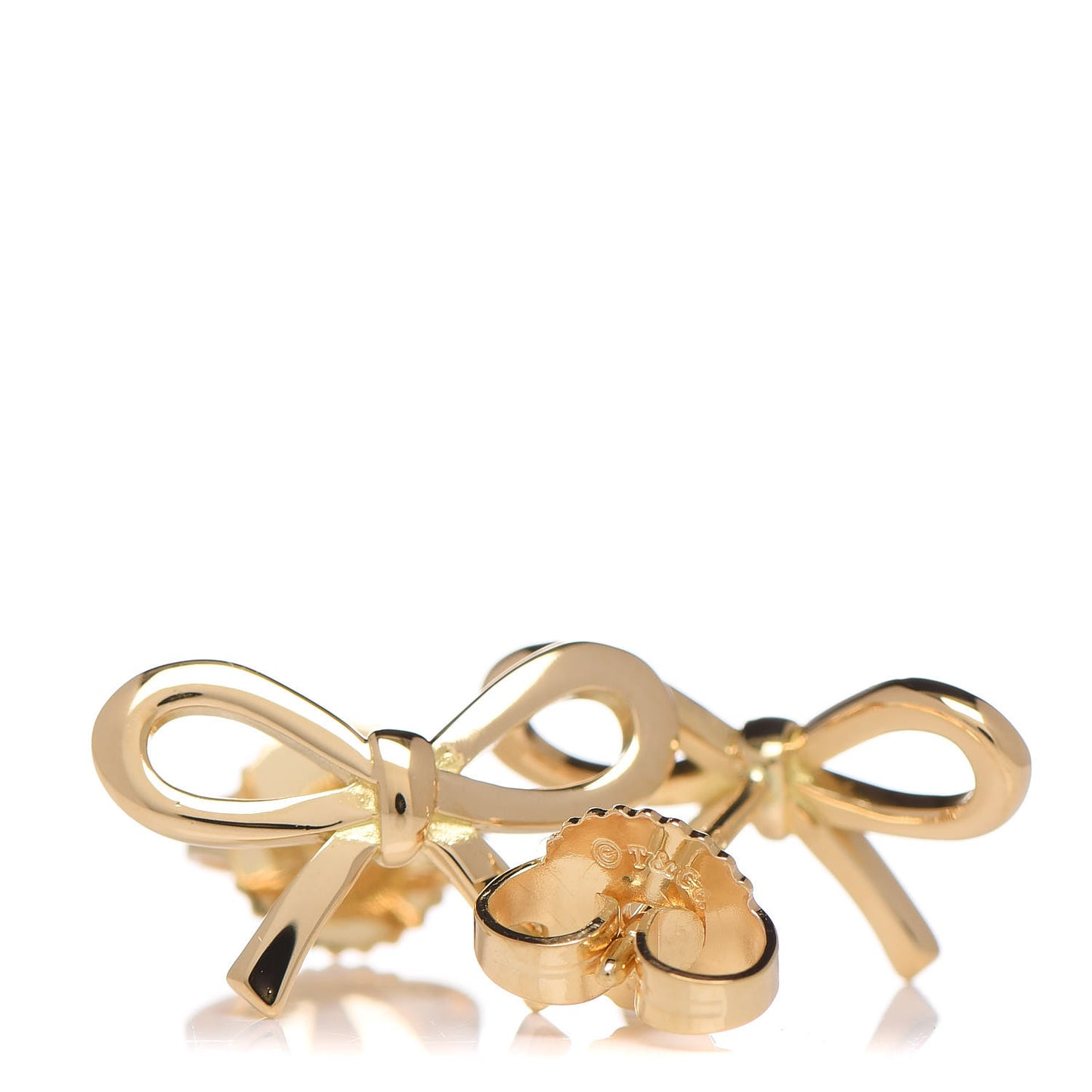18K Yellow Gold Bow Earrings