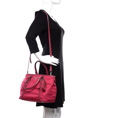 Prada Tessuto Nylon Soft Calf Small Tote Ibisco 3 of 16
