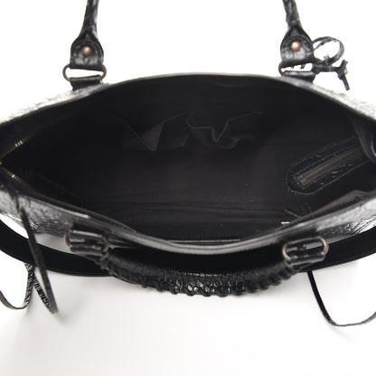 Balenciaga Calfskin Crocodile Embossed Classic Hardware City Black 6 of 8