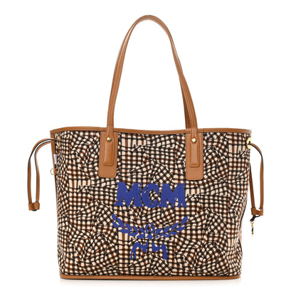 MCM Visetos Medium Liz Reversible Shopper Tote Cognac 4 of 18