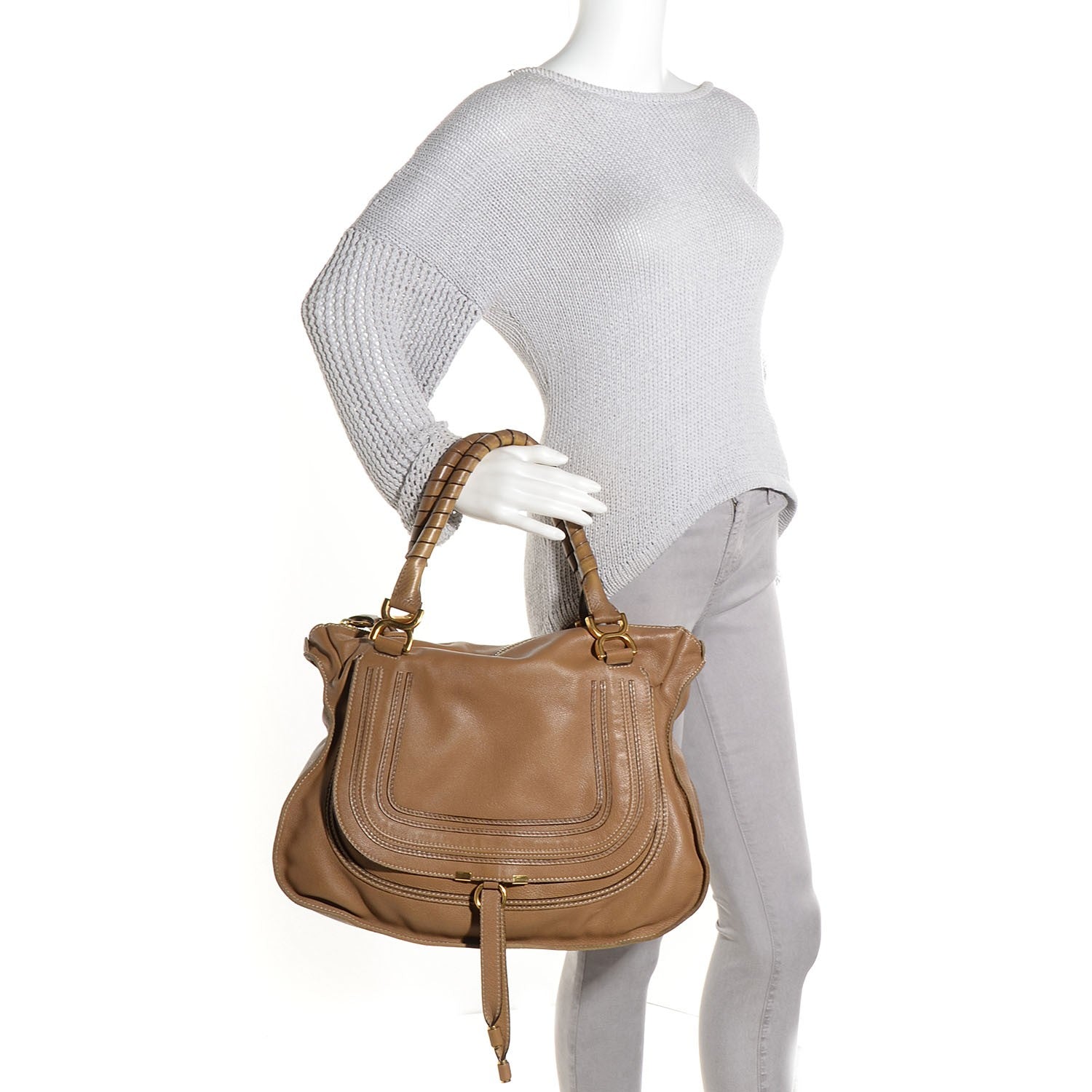 Chloe Calfskin Large Marcie Satchel Nut 2 of 9