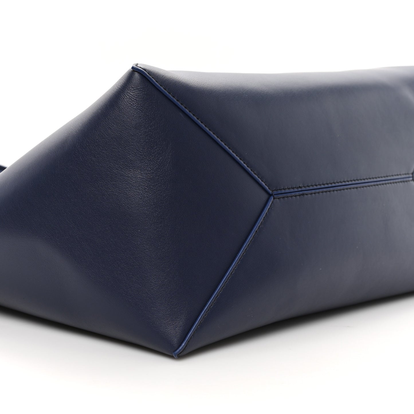 Shiny Calfskin Large Puzzle Fold Tote Abyss Blue