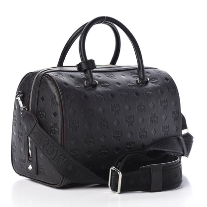 MCM Calfskin Ottomar Monogram Essential Boston Bag Black 3 of 10
