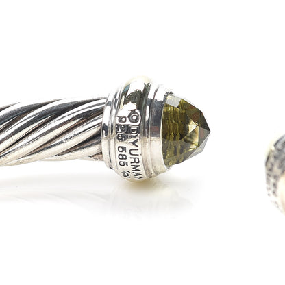 David Yurman Sterling Silver 14K Yellow Gold Lemon Citrine 7mm Cable Classics Bracelet 4 of 4