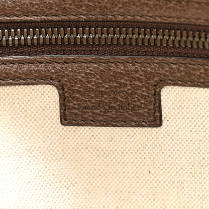 Gucci GG Supreme Monogram Textured Dollar Calfskin Web Studded Large Savoy Duffle Bag Beige Ebony 5 of 15