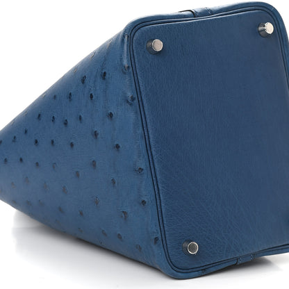 Hermes Ostrich Picotin Lock 18 Deep Blue 8 of 10