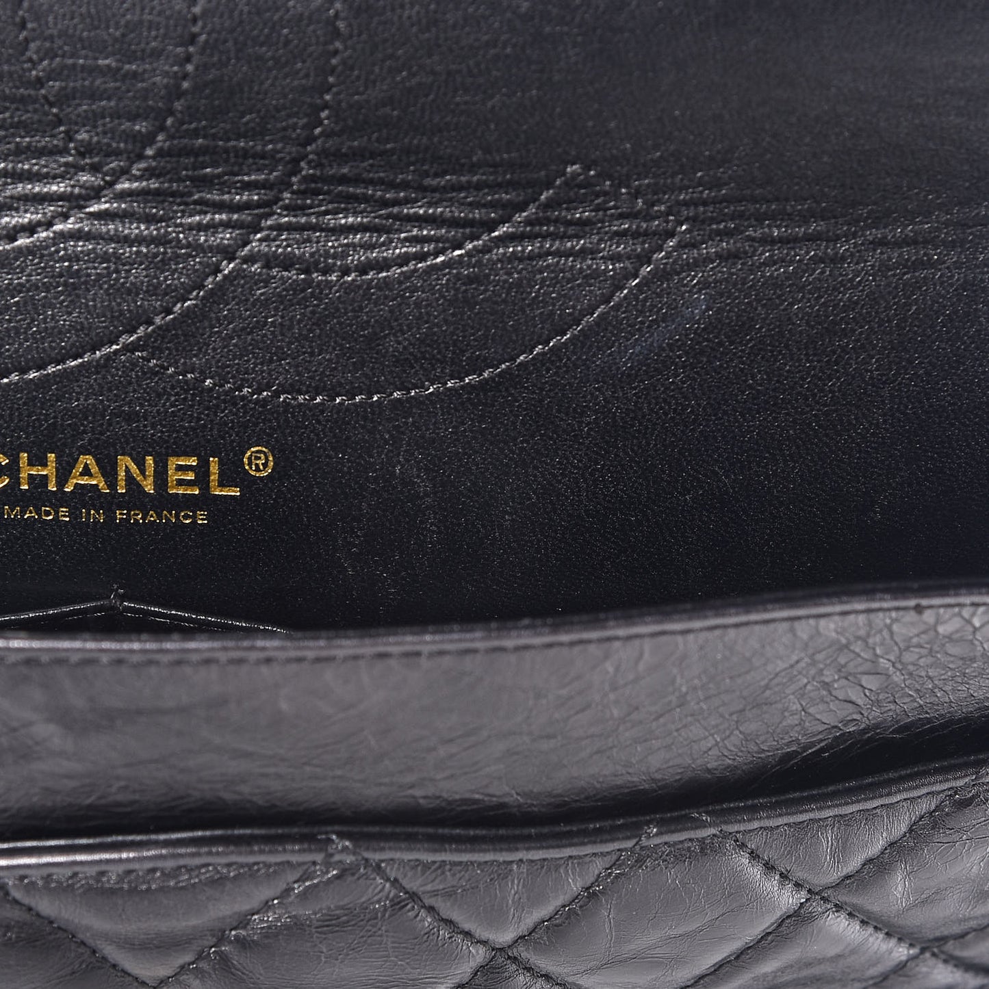 Aged Calfskin Quilted 2.55 Reissue 228 Flap Black