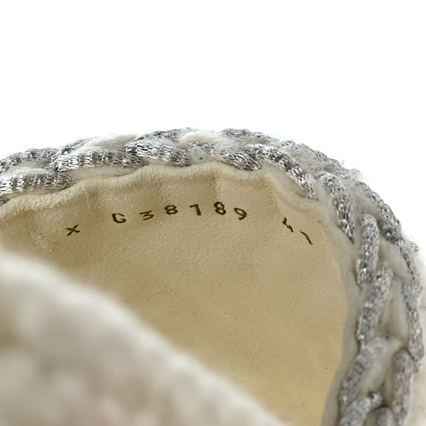 Braided Knit CC Mules 41 Ecru