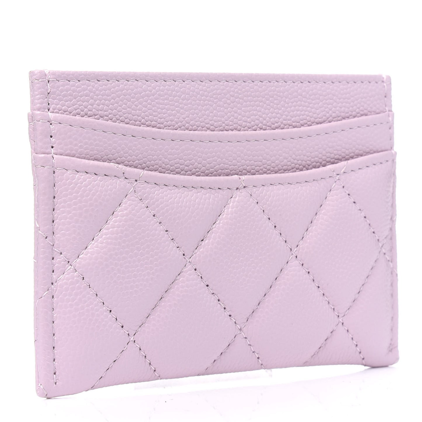 Caviar Quilted Card Holder Light Pink