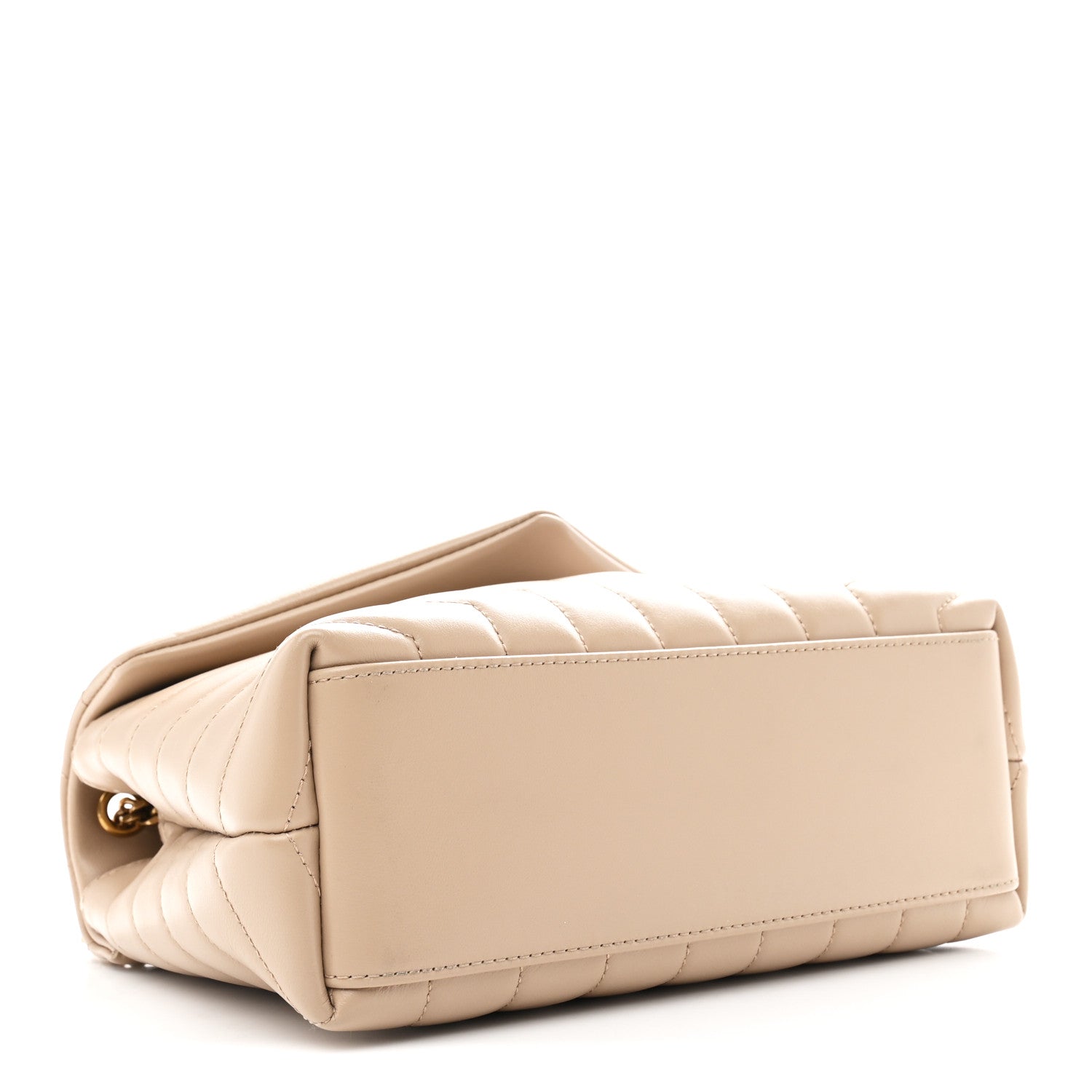 Saint Laurent Calfskin Y Quilted Monogram Small Loulou Chain Satchel Dark Beige 4 of 10
