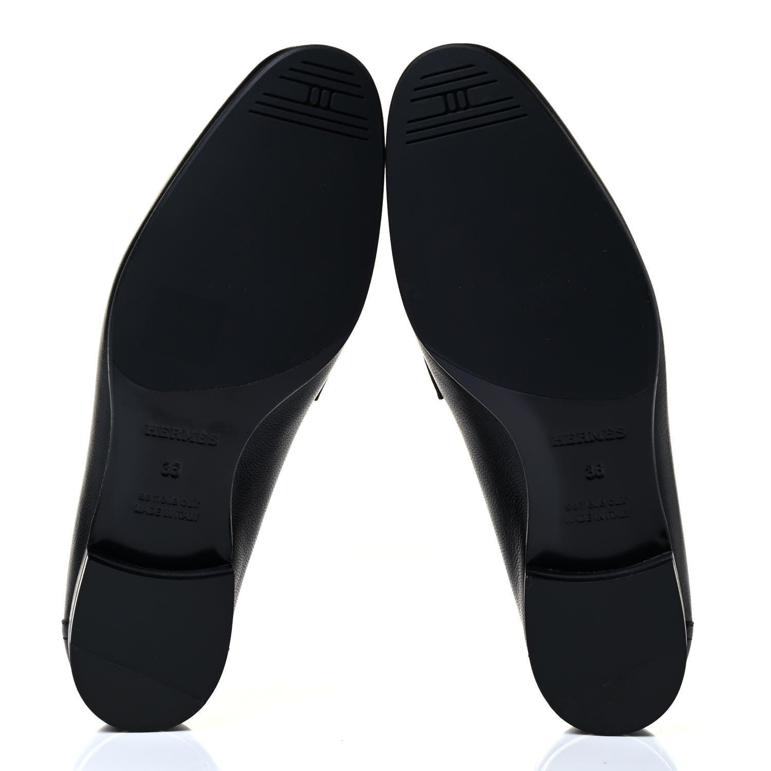 Hermes Goatskin Womens Paris Loafers 36 Black 7 of 8