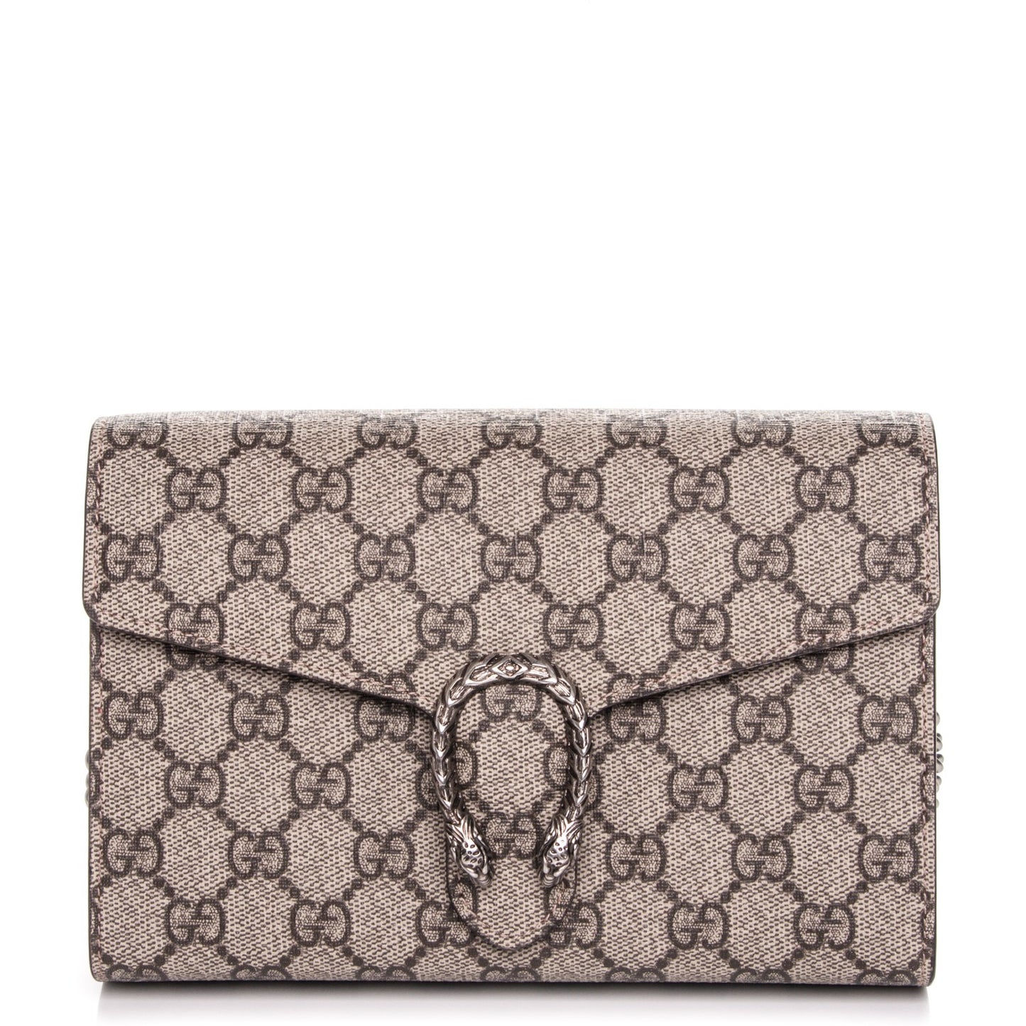 GG Supreme Monogram Mini Dionysus Chain Wallet Beige Vulcanic Red