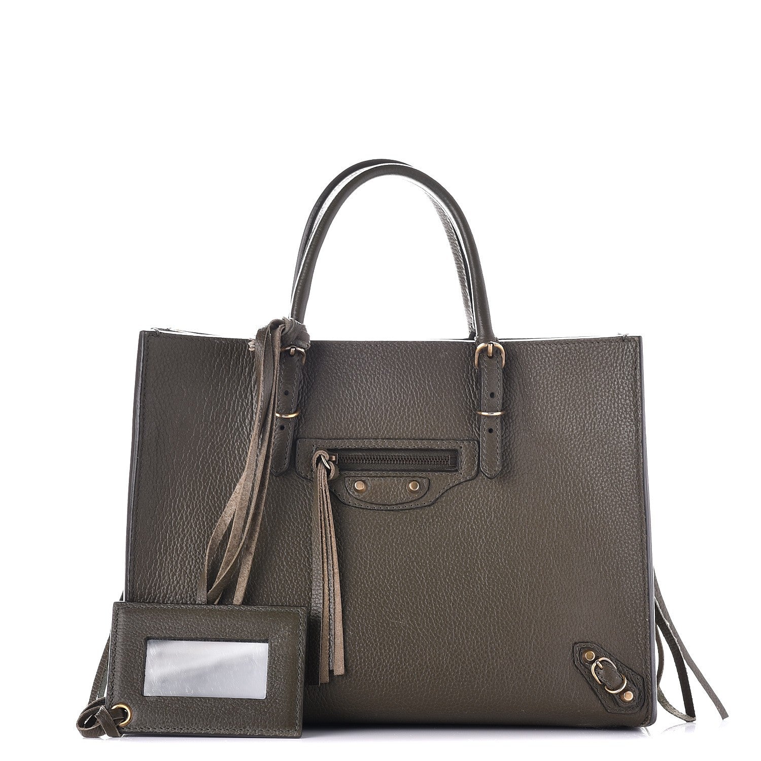 Balenciaga Veau Papier A6 Zip Around Tote Green 1 of 15