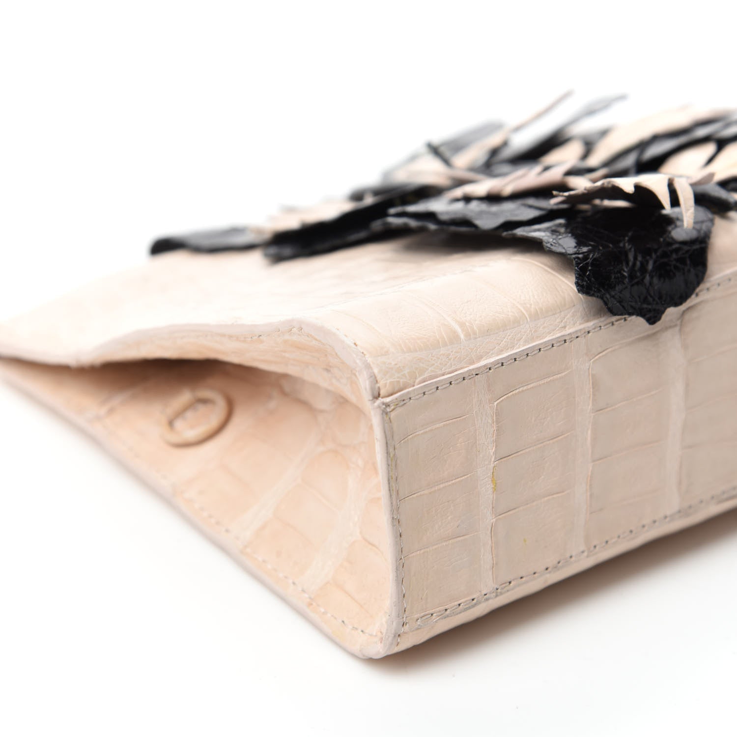 Nancy Gonzalez Crocodile Butterfly Small Clutch Bag Blush Black 6 of 10