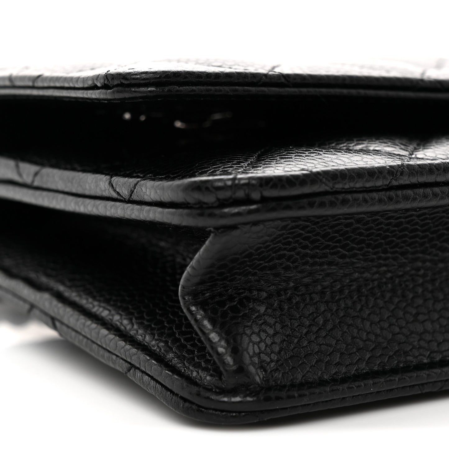 Caviar Quilted CC Turnlock Wallet On Chain WOC Black