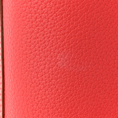 Hermes Taurillon Clemence Double Sens 45 Reversible Tote Rouge Casaque Rose Jaipur 18 of 19