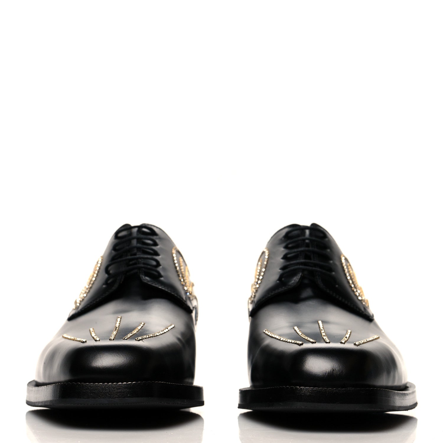 Gucci Calfskin Crystal Mens Lace Up Shoes 9.5 Black 2 of 9