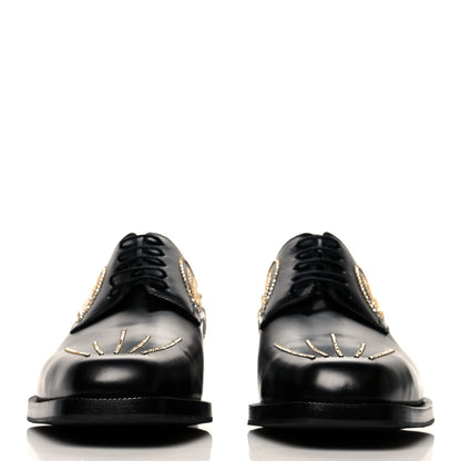 Gucci Calfskin Crystal Mens Lace Up Shoes 9.5 Black 2 of 9