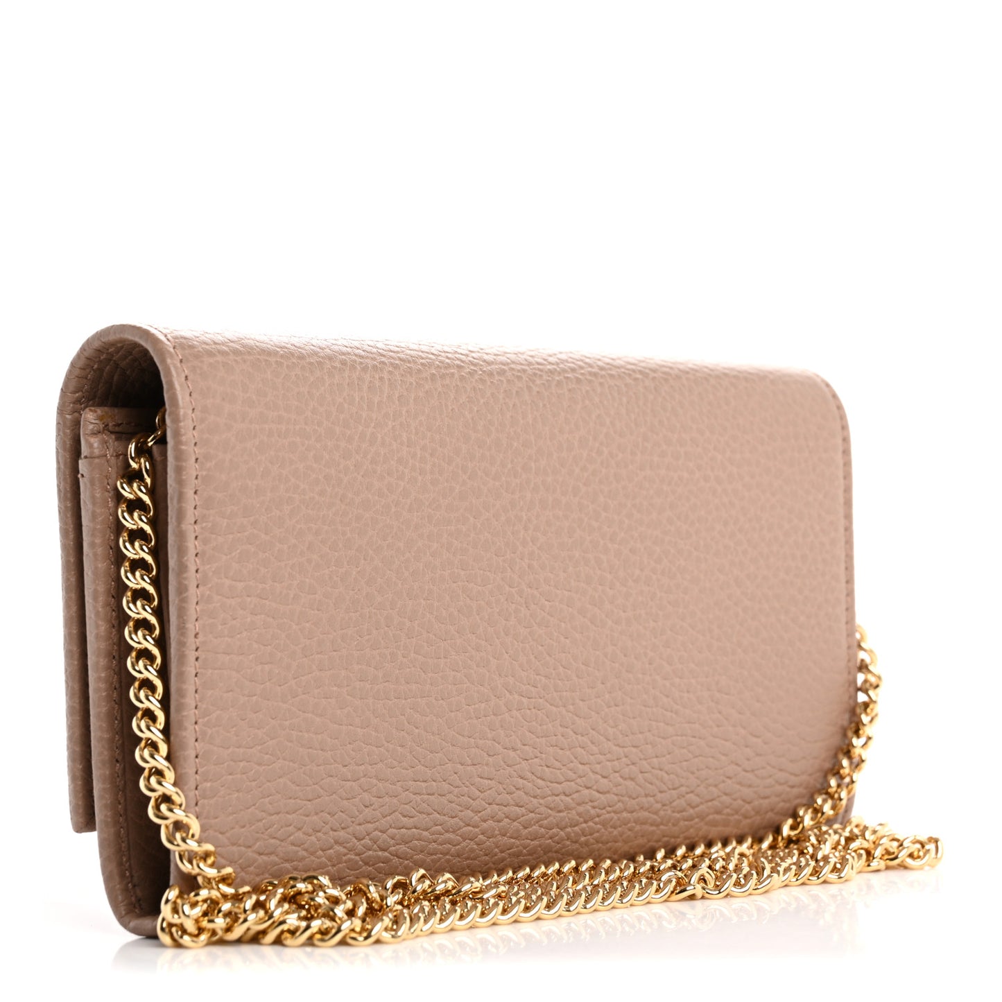 Dollar Calfskin Petite GG Marmont Wallet Chain Bag Porcelain Rose