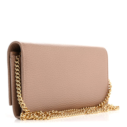 Gucci Dollar Calfskin Petite GG Marmont Wallet Chain Bag Porcelain Rose 3 of 10