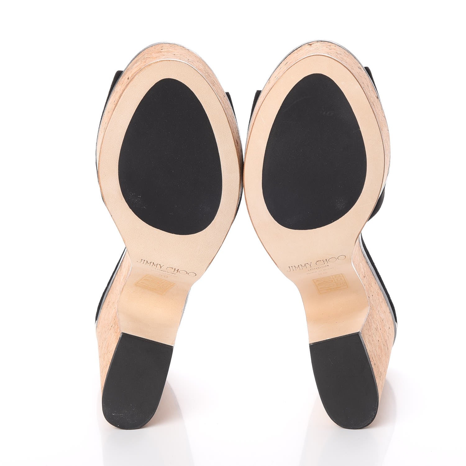 Jimmy Choo Suede Cork DeeDee Platform Sandals 39 Black 9 of 12