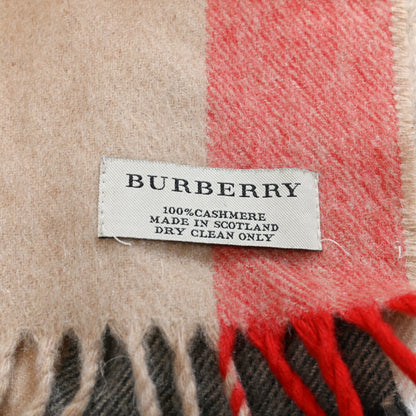 Burberry Cashmere Giant Check Fringe Scarf Camel 2 of 4