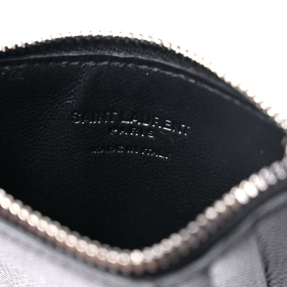 Saint Laurent Grained Calfskin 5 Fragments Zip Pouch Card Holder Black 6 of 8
