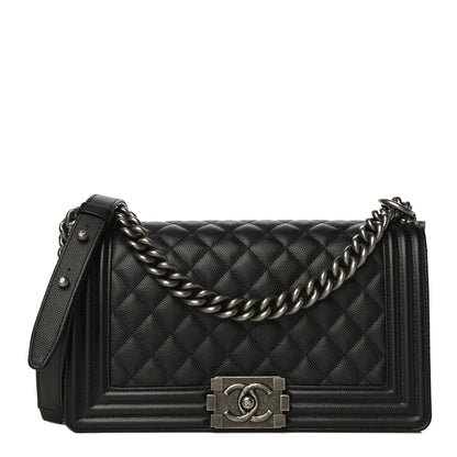 Chanel Caviar Quilted Medium Boy Flap Black 1 of 12