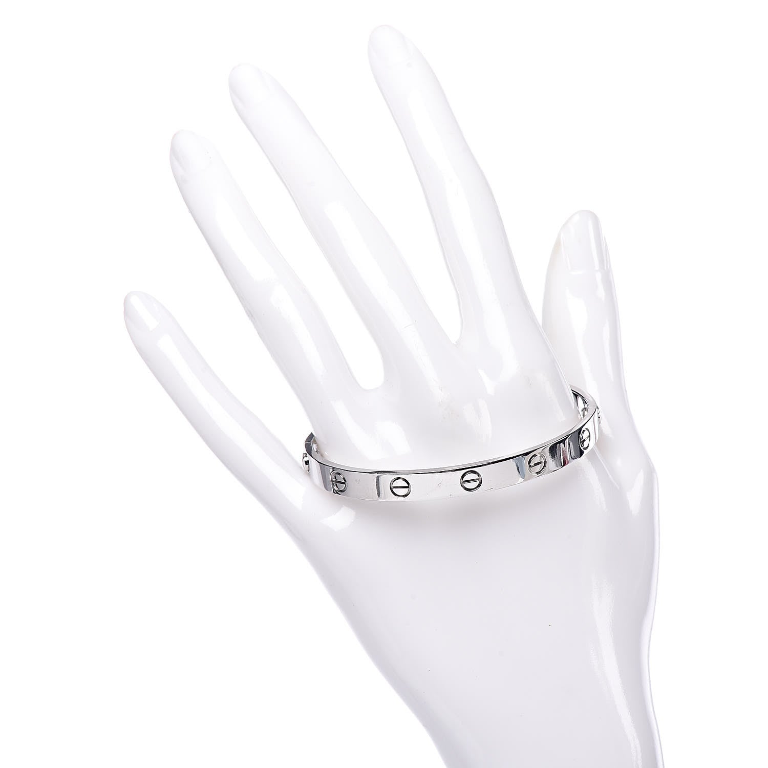 Cartier 18K White Gold LOVE Bracelet 17 2 of 6