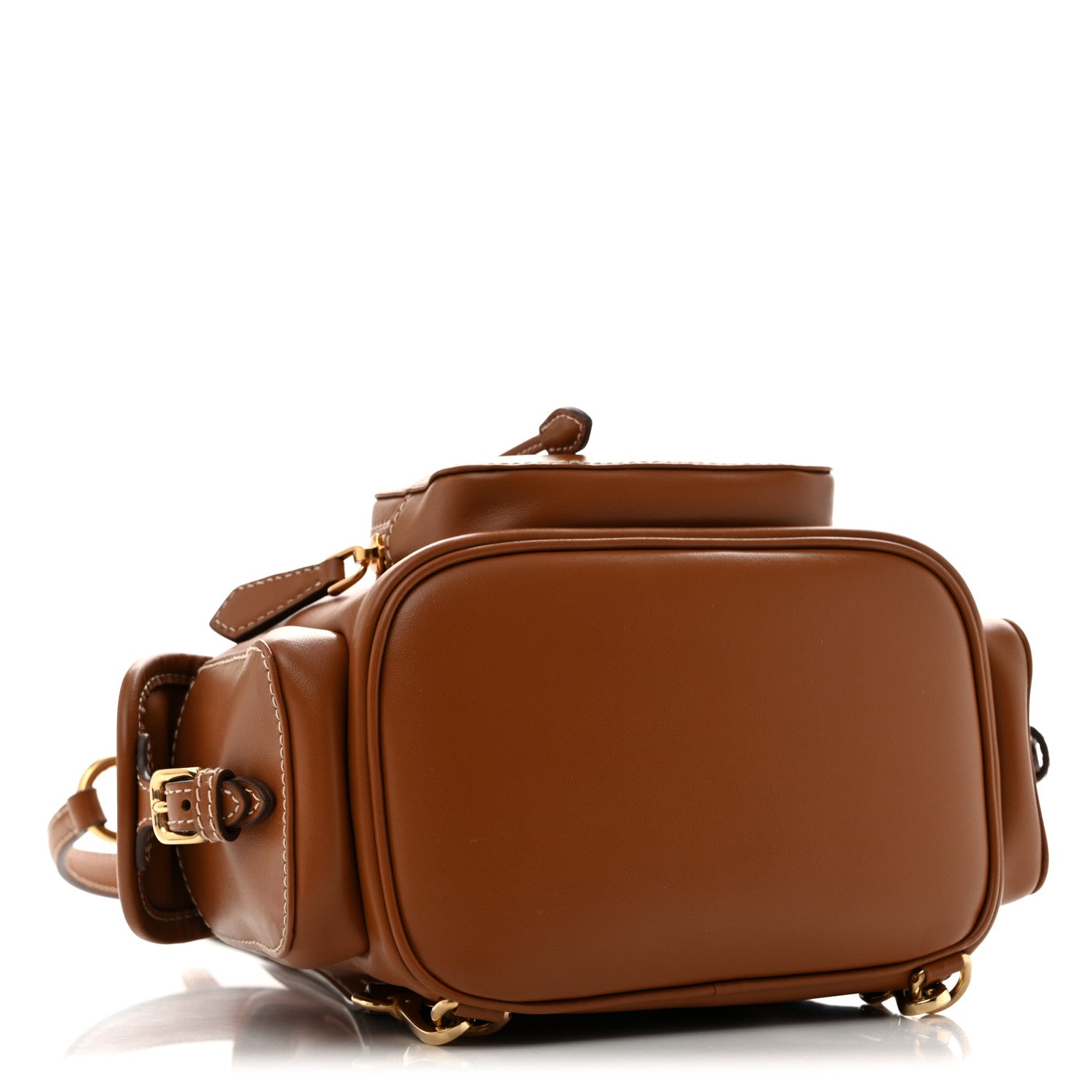 Miu Miu Soft Calfskin Medium Backpack Cognac 4 of 10