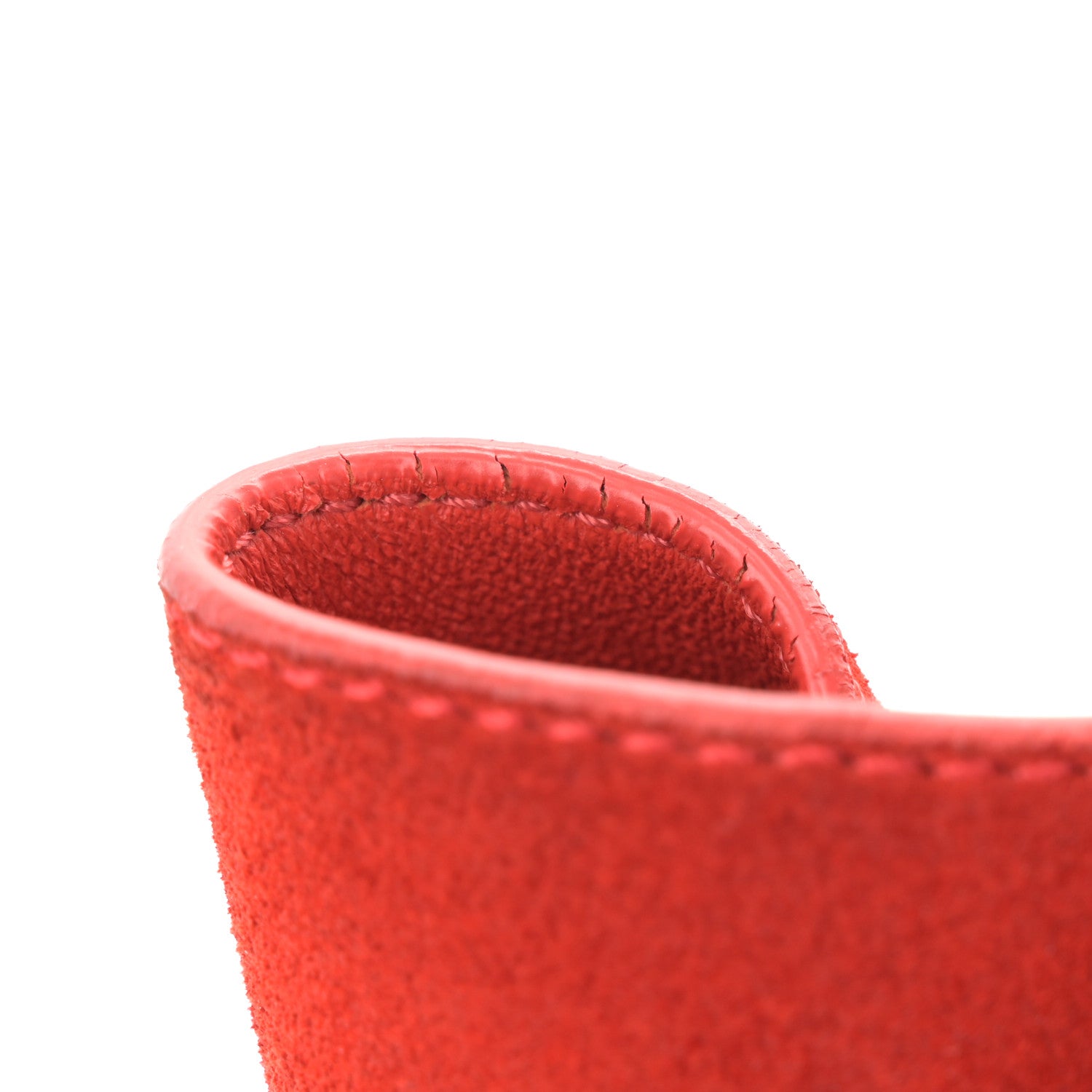 Celine Drummed Calfskin Suede Medium Trapeze Vermillion 12 of 17