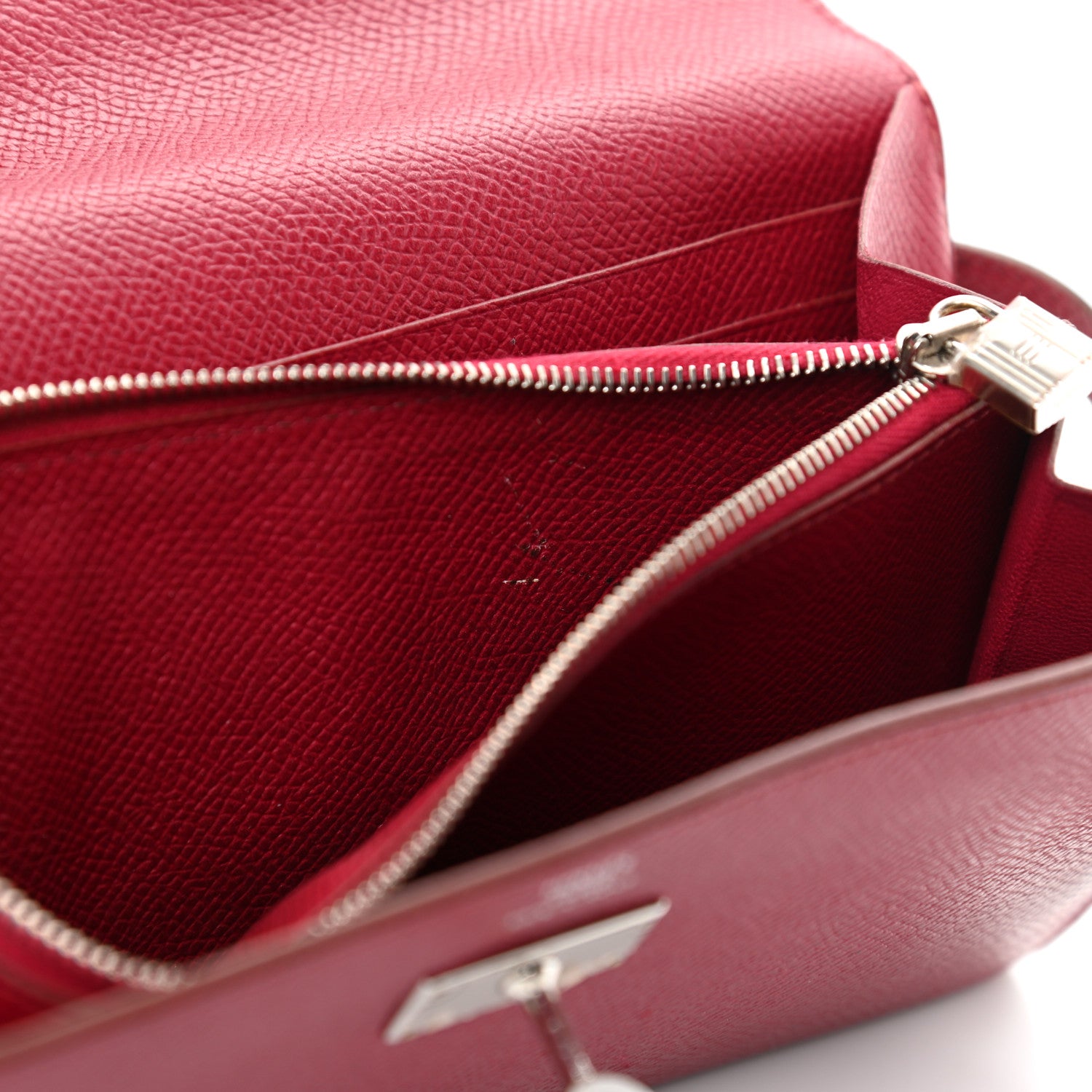 Hermes Epsom Kelly Longue Wallet Rouge Grenat 15 of 16