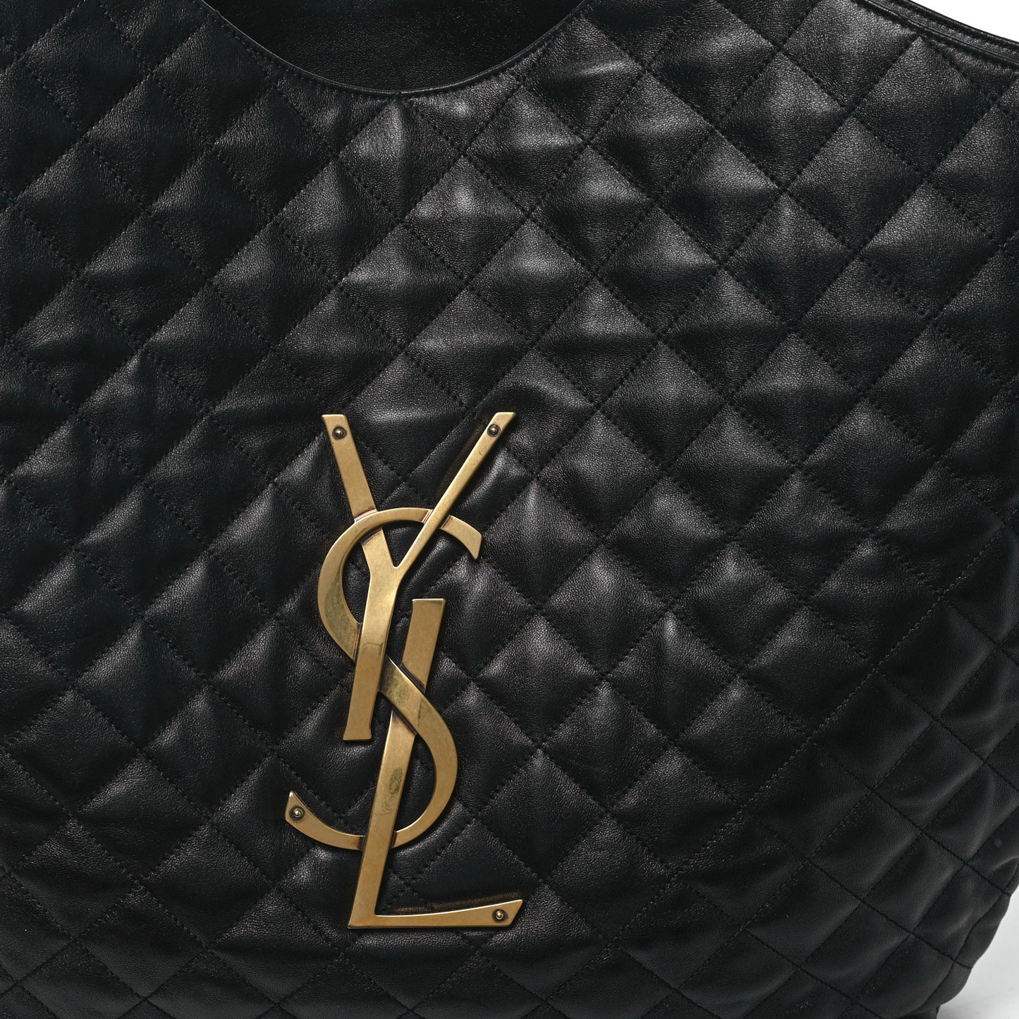 Lambskin Quilted Maxi Icare Shopping Tote Black