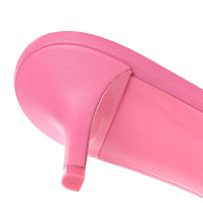 Louis Vuitton Lambskin Embossed Monogram Revival Mid Heel Mules 40 Rose Pop 9 of 11
