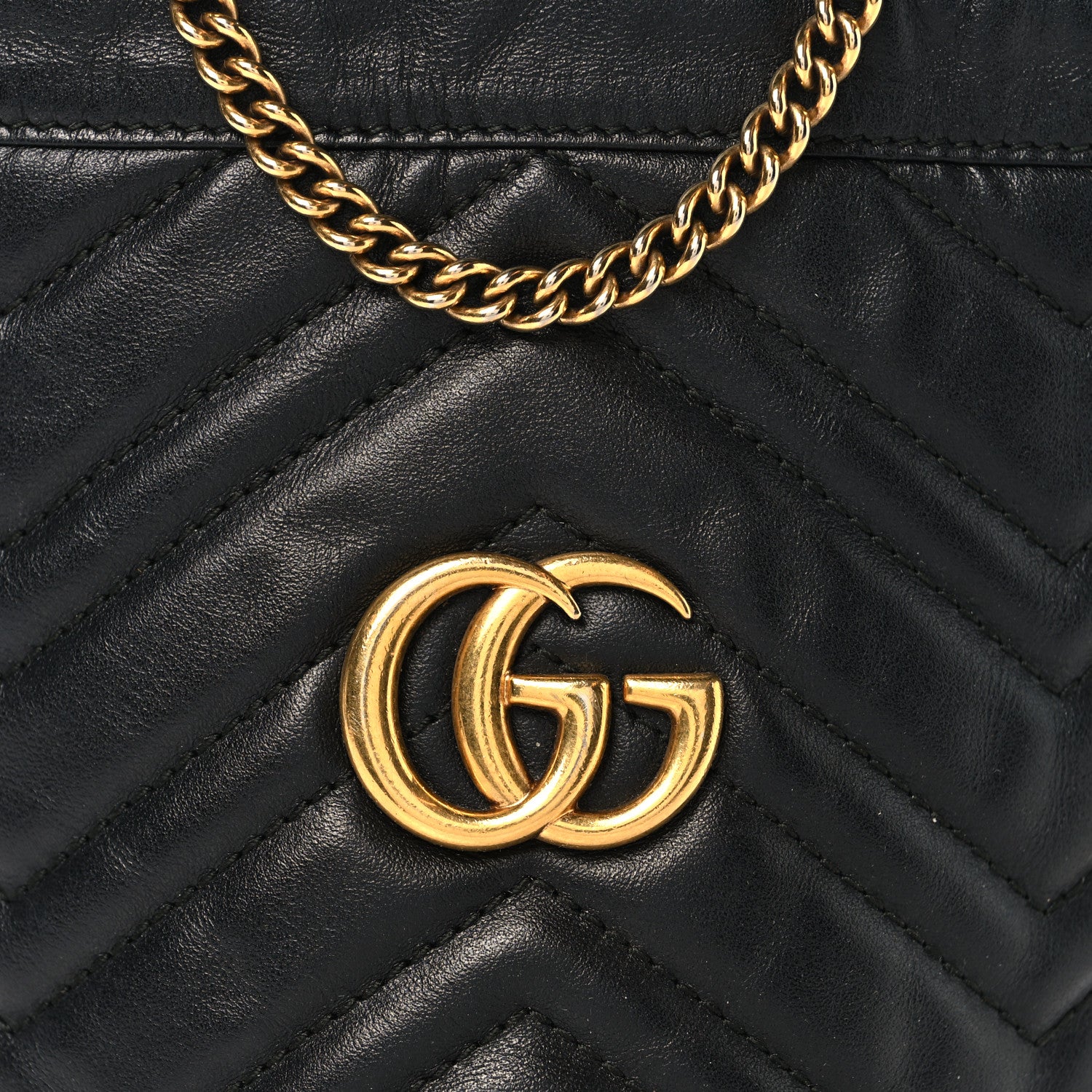 Gucci Calfskin Matelasse Mini GG Marmont 2.0 Bucket Bag Black 8 of 10