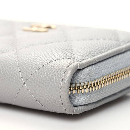 Chanel Caviar Quilted Zip Coin Purse Grey 10 of 11
