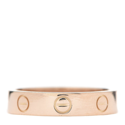 Cartier 18K Pink Gold Diamond 4mm LOVE Wedding Band Ring 50 5.25 3 of 5