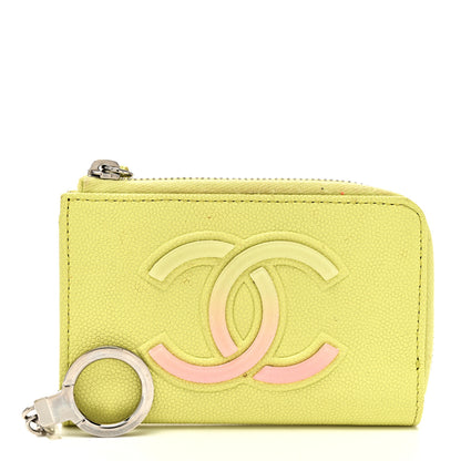 Chanel Caviar Key Holder Case Light Pink Light Green 1 of 9